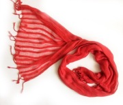 Szal indyjski apaszka czerwony ażurowy /stan idealny/