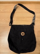 Torebka czarna materiałowa na ramię mieści A4, można prać w pralce