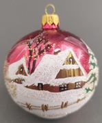 Bombka choinkowa szklana ręcznie malowana 10cm. 
