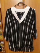 Koszula w granatowo-białe paski H&M 38 M