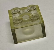 Lego 3003 klocek 2x2 przezroczysty biały - 3 sztuki !