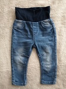 Niebieskie spodnie legginsy jeansowe jeansy na gumie Lupilu 80 jak nowe