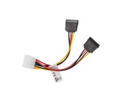 KABEL ZASILAJĄCY WEWNĘTRZNY MOLEX(M)->2X SATA(F) 15CM