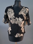 Czarna beżowa bluzka m/38 h&m