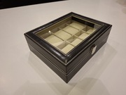 Pudełko-szkatuła na zegarki (10 szt.) z okienkiem stan bardzo dobry