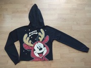 ŚWIĄTECZNA BLUZA BLUZA MYSZKA MIKI CZARNA Z KAPTUREM HAPPY HO Rozm 158 164