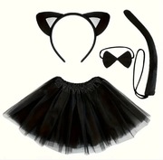 Strój przebranie kostium dziecięcy kot kotek czarny rozmiar uniwersalny