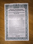 22#Bardzo duża obligacja  z Austrii emisja włoska na  1000 lirów