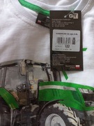 Tshirt 122 biały traktor zielony 