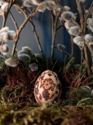 Ręcznie zdobiona drewniana pisanka