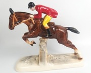 Jeździec na koniu, dżokej Hertwig Kathutte Niemcy połowa XXw