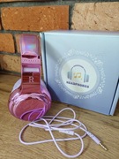 Słuchawki nauszne dla dzieci metaliczny róż różowe