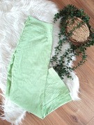 jasnozielone seledynowe spodnie rybaczki dla dziewczynki 38M w krate 