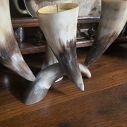 Vintage-Świecznik Bawole Rogi z lat 60-tych -okresu PRL