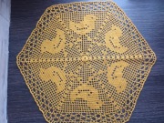 Duża serweta wielkanocna kurczaczek na szydełku kordonek 