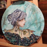 Kobieta motyl na płótnie