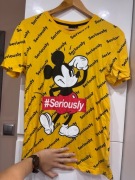 Disney Mickey Mouse Seriously T-shirt żółty M nadruk all over