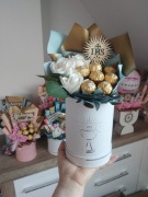 Flowerbox komunijny prezent na komunię box ferrero 