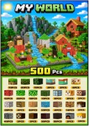 Klocki magnetyczne typu Minecraft Giga Zestaw 500 szt.Wioska Skały Wodospad