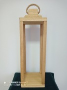 Lampion z drewna dębowego, wys. 57 cm, kolor naturalny