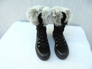 Botki POLLONUS 5-0464-004 Czarn Lico/Velur/Królik 