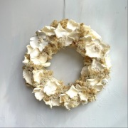 Wianek egzotyczny naturalny beżowy na drzwi 40cm