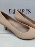 Czółenka Dream Pairs rozmiar 38 beżowe nude eleganckie szpilki niski obcas