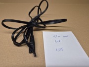 Kabel zasilający czarny, P+N, 10/16A,250V, 1,8m , ósemka