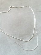 Nowy srebrny łańcuszek podwójny próba 925 celebrytka