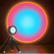 Lampa led tenczowa projektor ze statywem lampka projekcyjna zachód słońca 