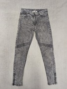 Szare marmurkowe elastyczne spodnie jak jeansowe cienkie jeansy H&M 158