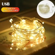 Lampki Girlanda drucik mikro LED USB 10m / 100 LED białe ciepłe