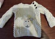 Sweter z wełny merynosowej Aran Woollen Mills rozmiar 12-18 miesięcy 