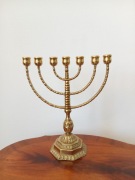 Menora Mosiężny 7 ramienny świecznik Judaika Swedwn Malm
