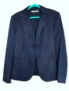 Żakiet BETTY BARCLAY. Granatowy w białe kropki. Roz. 40/L