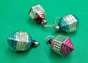 PRL stare bombki, ozdoby choinkowe małe lampiony 4szt