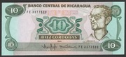 Nikaragua 10 cordobas 1985 - Fonseca Amador - stan bankowy UNC