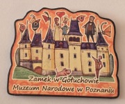 Magnes na lodówkę drewniany ZAMEK w Gołuchowie Muzeum Nar. W Poznaniu (1K) 