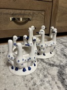Zestaw 2 Świeczników/Pojemników Ceramicznych w Kształcie Gęsi - Bielsko