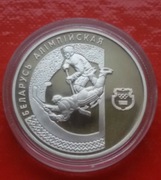 Białoruś 1 rubel 1997 - Olimpijska Białoruś hokej na lodzie mennicza