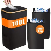 Kosz na śmieci składany 100L - worek recyklingowy z rączkami