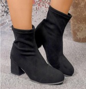 CZARNE BOTKI WSUWANE rozm. 39 (B025)