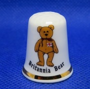 Naparstek Kolekcjonerski Porcelanowy Miś Brytyjski 