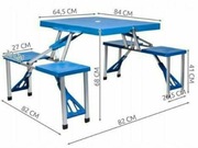 Składany zestaw ogrodowy kempingowy turystyczny stolik i 4 krzesła 