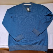 Bertoni of Denmark L sweter merino męski wełniany z merynosów w serek