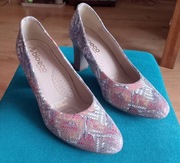 Pantofelki buty w kwiaty na słupku rozmiar 38  firmy BIOECO by ARKA