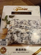 Komplet pościeli w szare kwiaty 4 elementy 