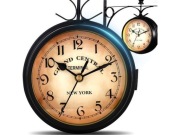 Zegar Dwustronny Ścienny Dworcowy Retro Vintage 