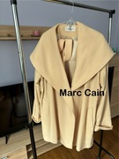 Marc Cain płaszcz beżowy M – wiązany, oversize z szerokim kołnierzem