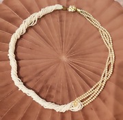 Naszyjnik ze sztucznych pereł i  koralików retro PRL Stary teatr  